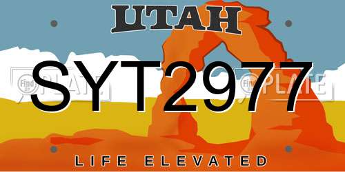 SYT2977 Utah License Plate