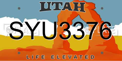 SYU3376 Utah License Plate