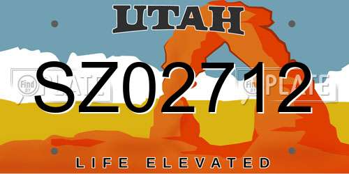 SZ02712 Utah License Plate