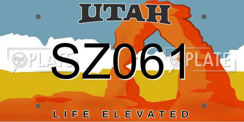 SZ061 Utah License Plate