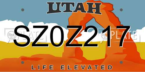 SZ0Z217 Utah License Plate
