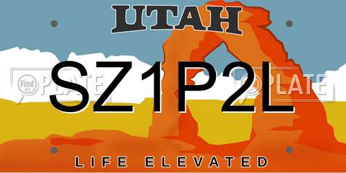 SZ1P2L Utah License Plate