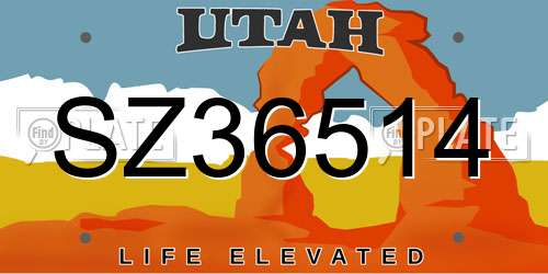 SZ36514 Utah License Plate