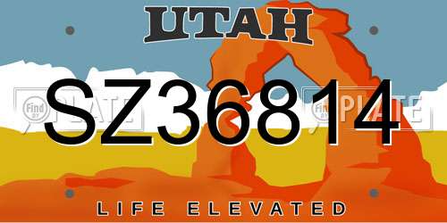 SZ36814 Utah License Plate