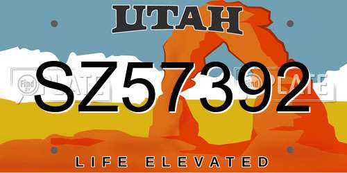SZ57392 Utah License Plate