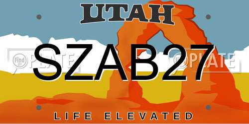 SZAB27 Utah License Plate
