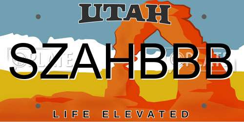 SZAHBBB Utah License Plate