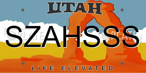 SZAHSSS Utah License Plate