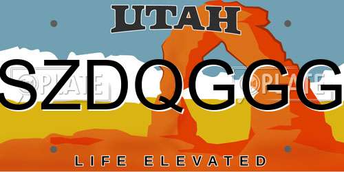 SZDQGGG Utah License Plate