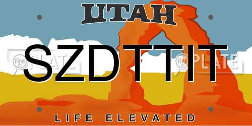 SZDTTIT Utah License Plate