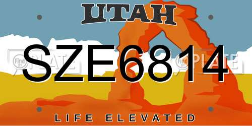 SZE6814 Utah License Plate