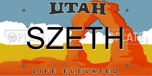SZETH Utah License Plate