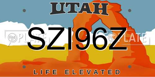 SZI96Z Utah License Plate