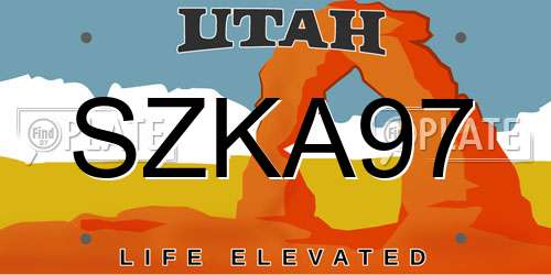 SZKA97 Utah License Plate