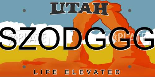 SZODGGG Utah License Plate