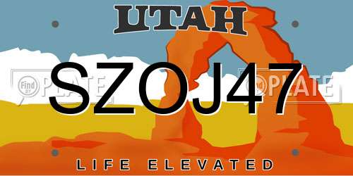 SZOJ47 Utah License Plate