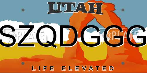 SZQDGGG Utah License Plate