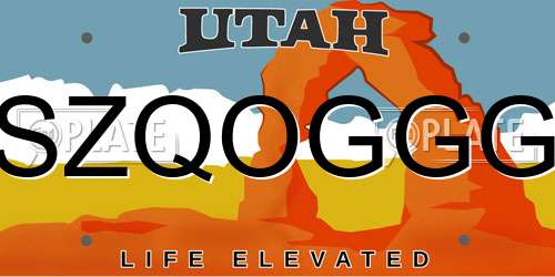 SZQOGGG Utah License Plate