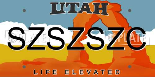 SZSZSZC Utah License Plate