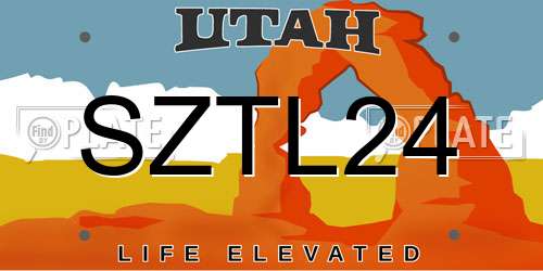 SZTL24 Utah License Plate