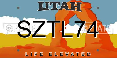 SZTL74 Utah License Plate