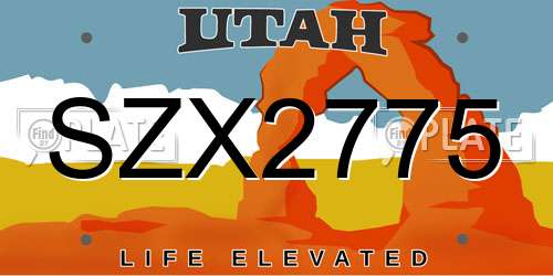SZX2775 Utah License Plate