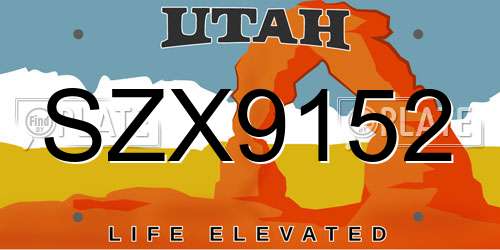 SZX9152 Utah License Plate