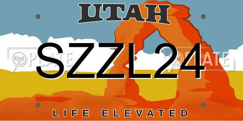 SZZL24 Utah License Plate
