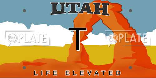 T Utah License Plate
