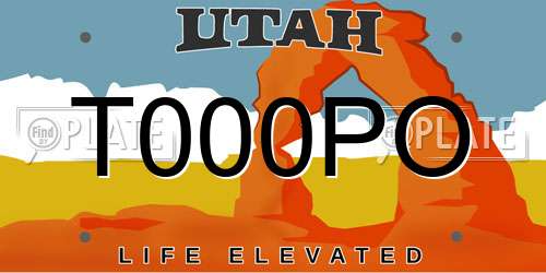 T000PO Utah License Plate