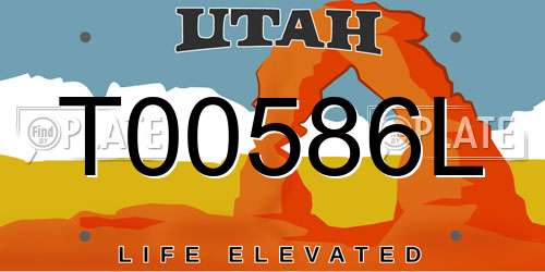 T00586L Utah License Plate