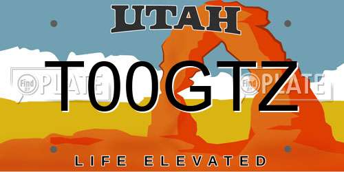 T00GTZ Utah License Plate
