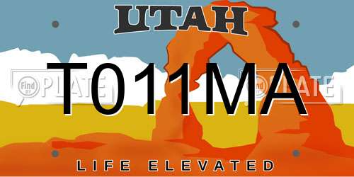 T011MA Utah License Plate