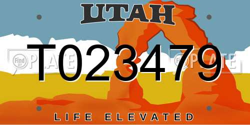 T023479 Utah License Plate