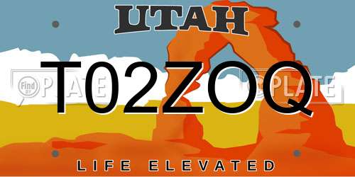 T02ZOQ Utah License Plate