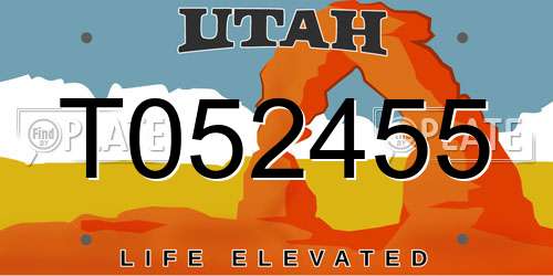 T052455 Utah License Plate