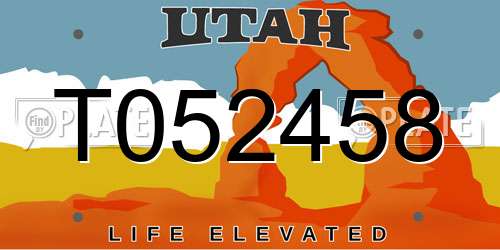 T052458 Utah License Plate