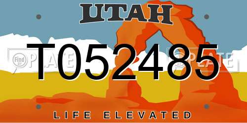 T052485 Utah License Plate
