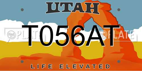 T056AT Utah License Plate