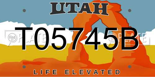 T05745B Utah License Plate