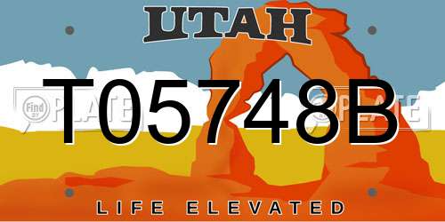 T05748B Utah License Plate