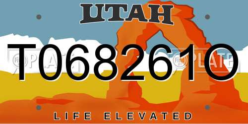 T068261O Utah License Plate