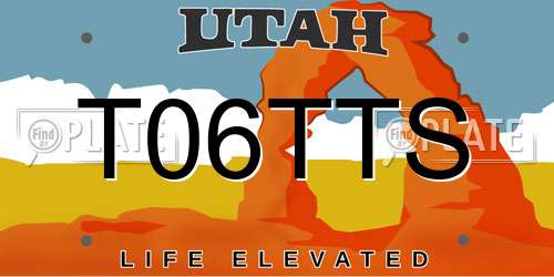 T06TTS Utah License Plate