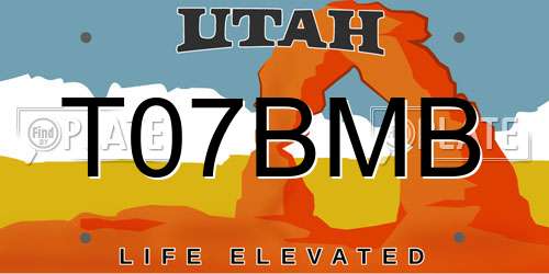T07BMB Utah License Plate