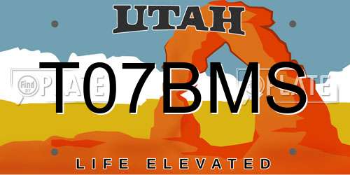 T07BMS Utah License Plate