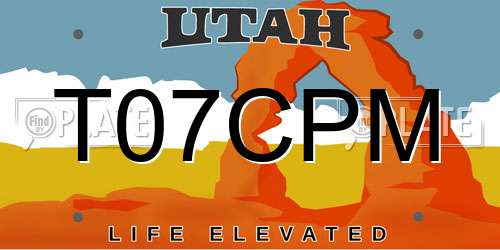 T07CPM Utah License Plate
