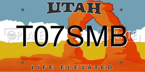 T07SMB Utah License Plate