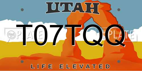T07TQQ Utah License Plate