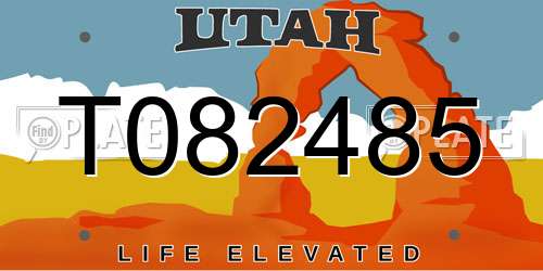 T082485 Utah License Plate