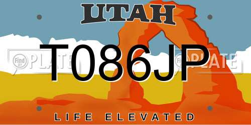 T086JP Utah License Plate